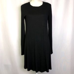 Forever 21 Long Black long sleeves Midi  Dress, L
